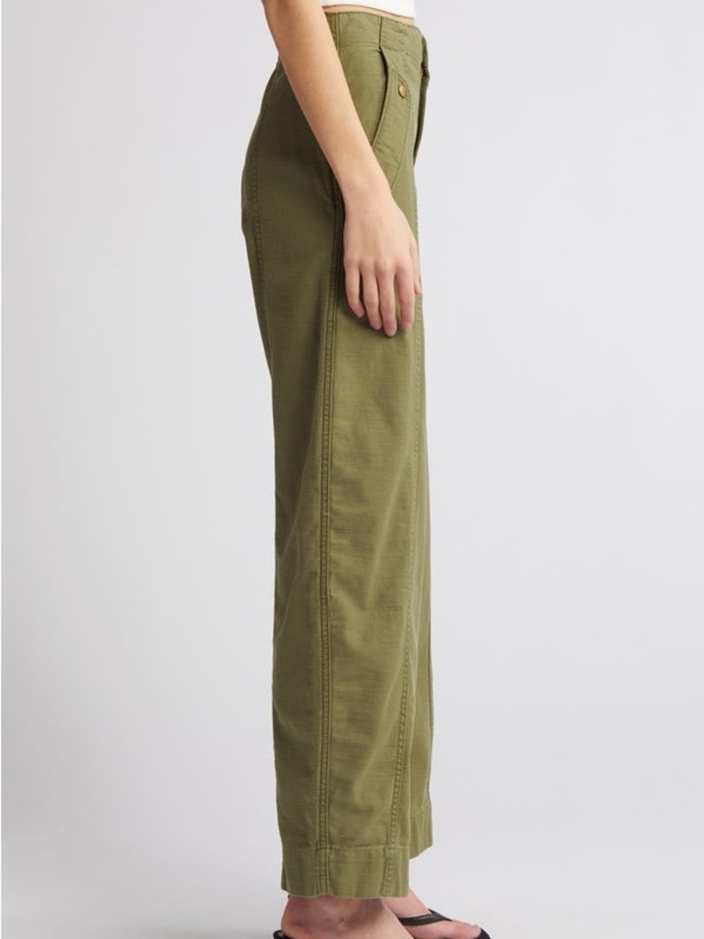 Frame High Waist Utility Barrel Pants - Washed Winter Moss - Picture 4 of 9